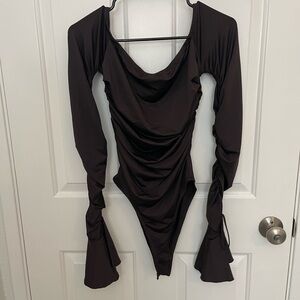 SHEIN Black Long Sleeve Bodysuit